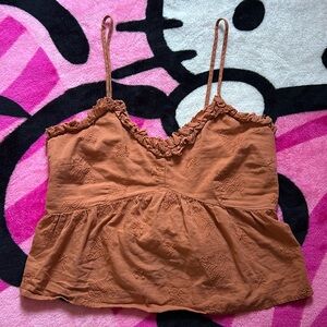 Dark Orange Flowy Floral Cami Top